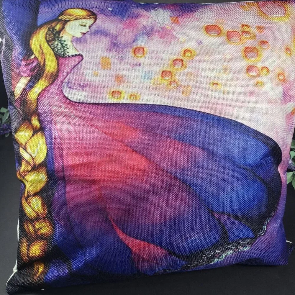 Rapunzel Princess Accent Pillowcase Tangled Throw Pillow Cushion Cover Home